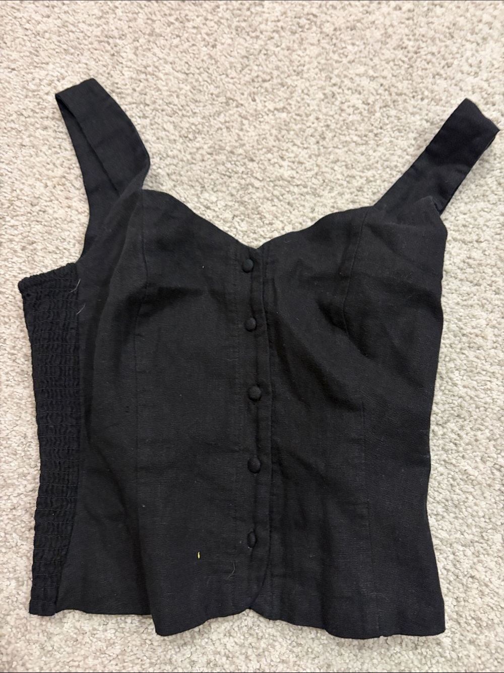 Old Navy Black Button-Front Tank Top